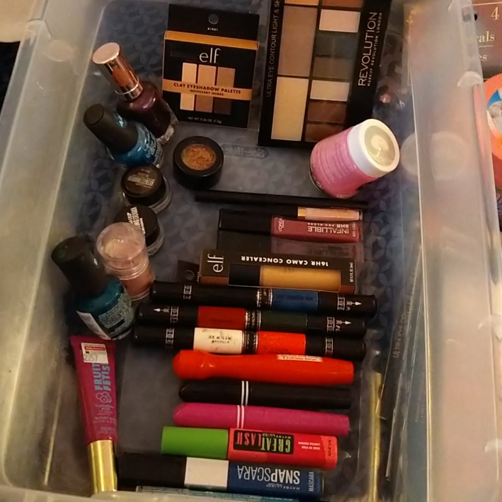 Various brands of makeup